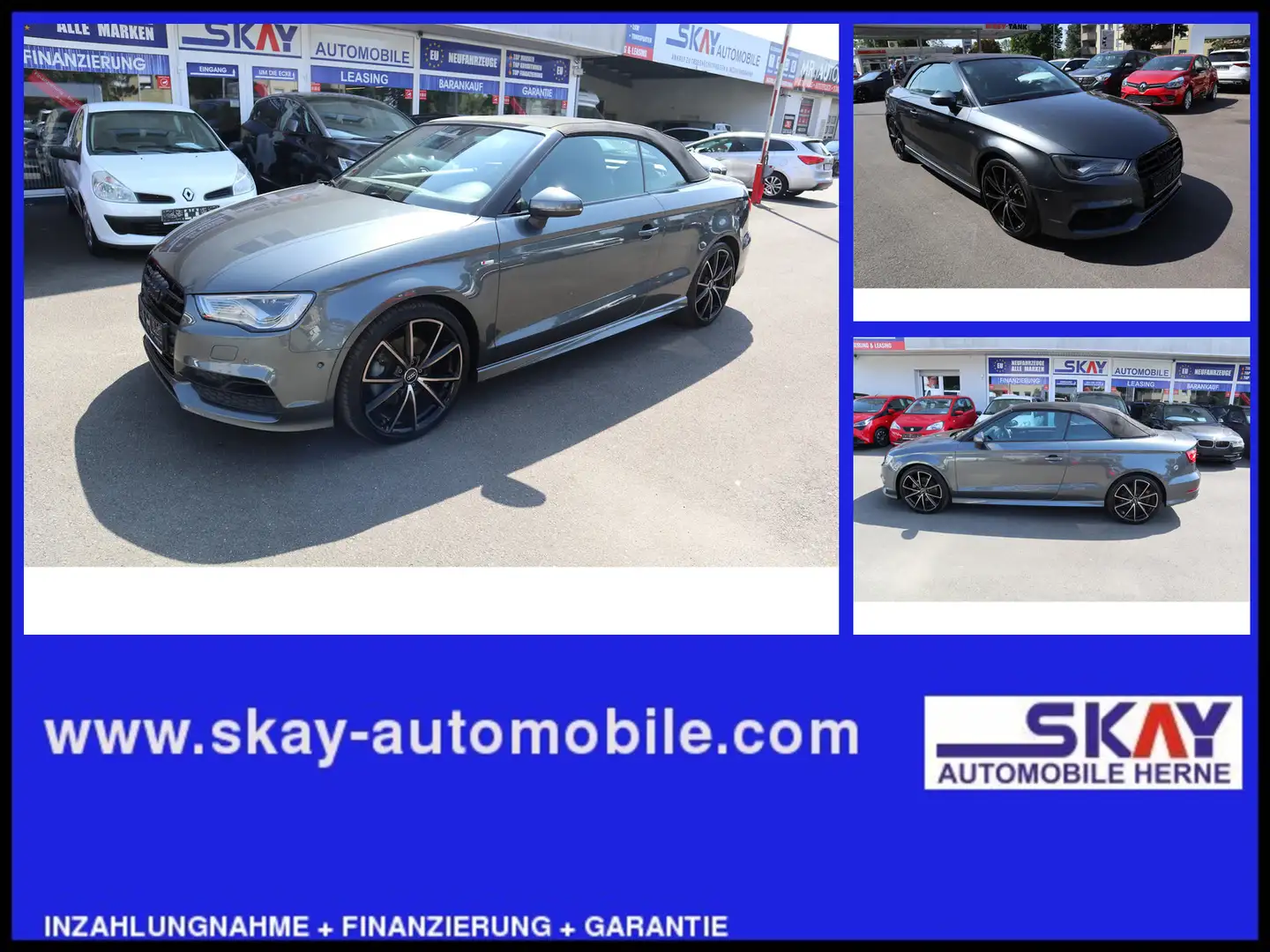 Audi Cabriolet S line Sportpaket Navi RFK Scheckheft Сірий - 1