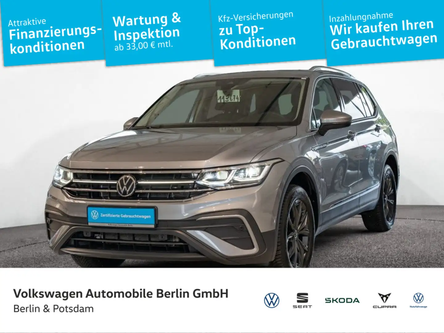 Volkswagen Tiguan Allspace 2.0 TDI DSG Move 4M P-Dach Stdhz Silber - 1