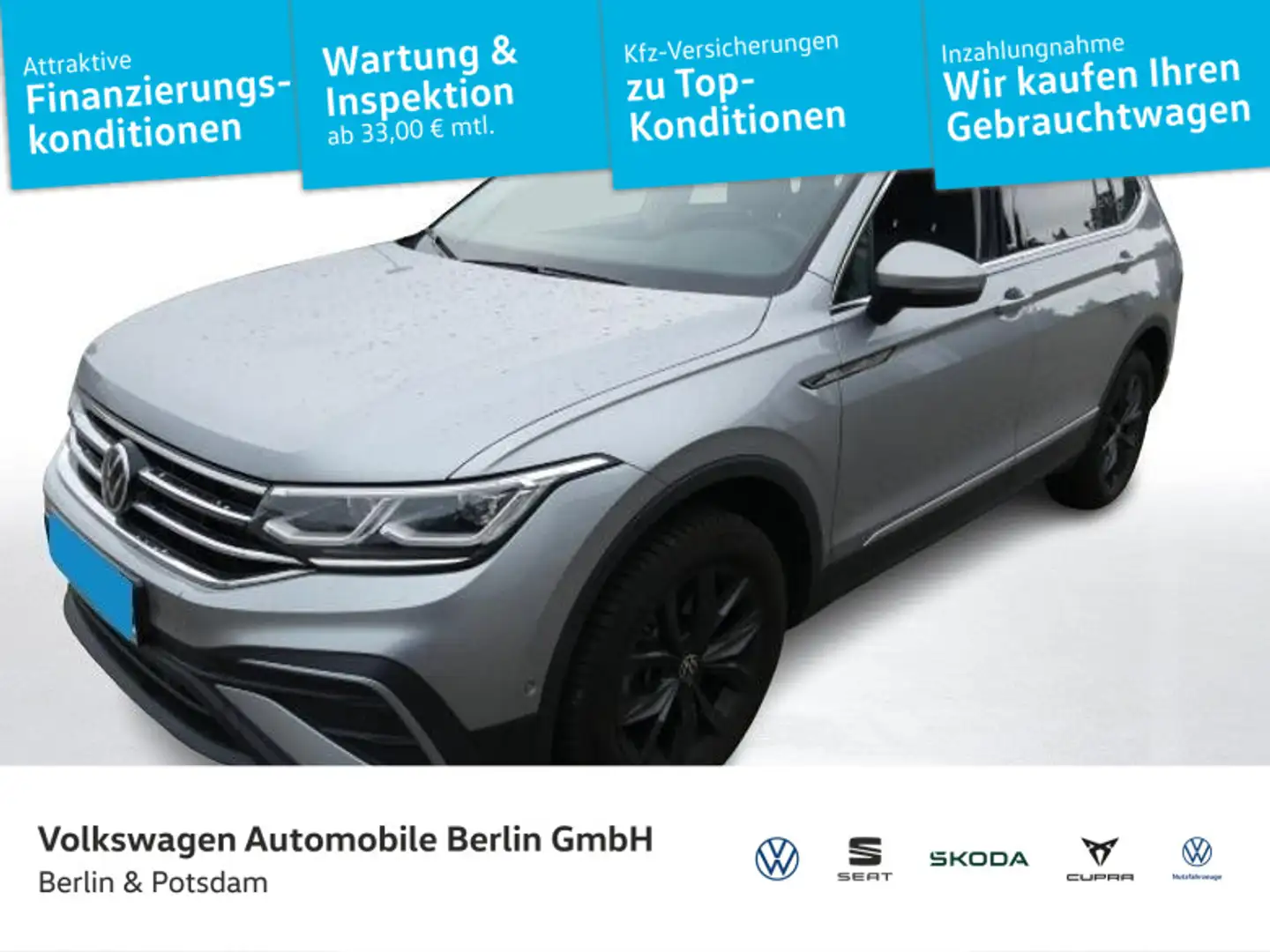Volkswagen Tiguan Allspace 2.0 TDI DSG Move 4M P-Dach Stdhz Silber - 1