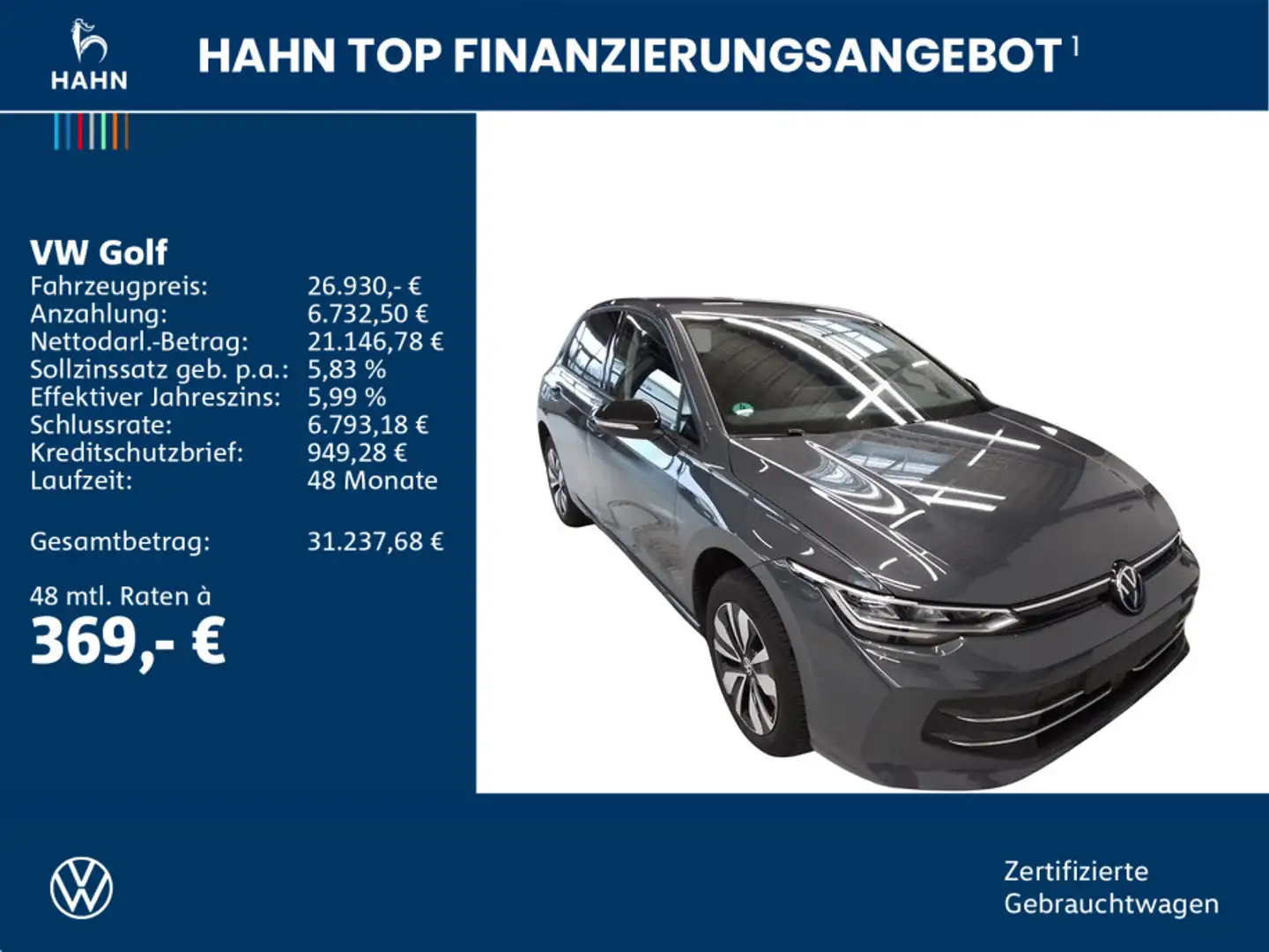 Volkswagen Golf VIII 1,5TSI GOAL AHK NAV LED ACC SITZHZ APP Grau - 2