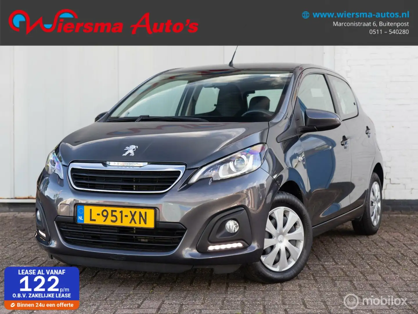 Peugeot 108 1.0 e-VTi Active|Airco|Centr.vrgr.|Isofix|Bluetoot Grijs - 1