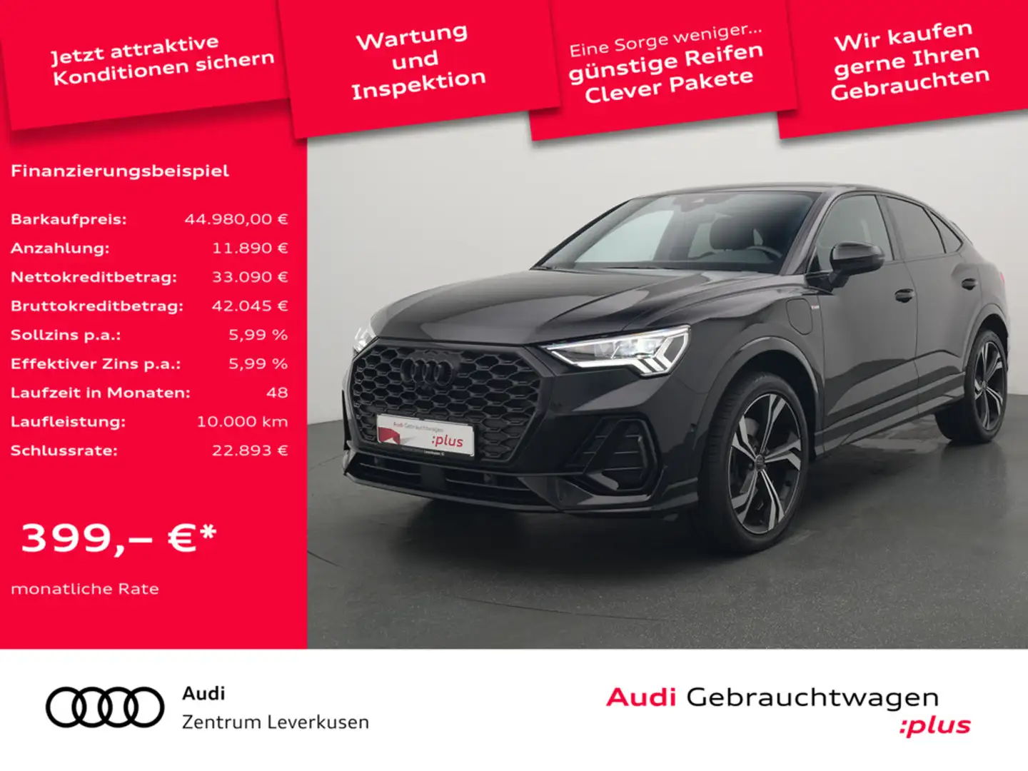 Audi Q3 Sportback 45 e S line VIRT SONOS 360° LED Schwarz - 1