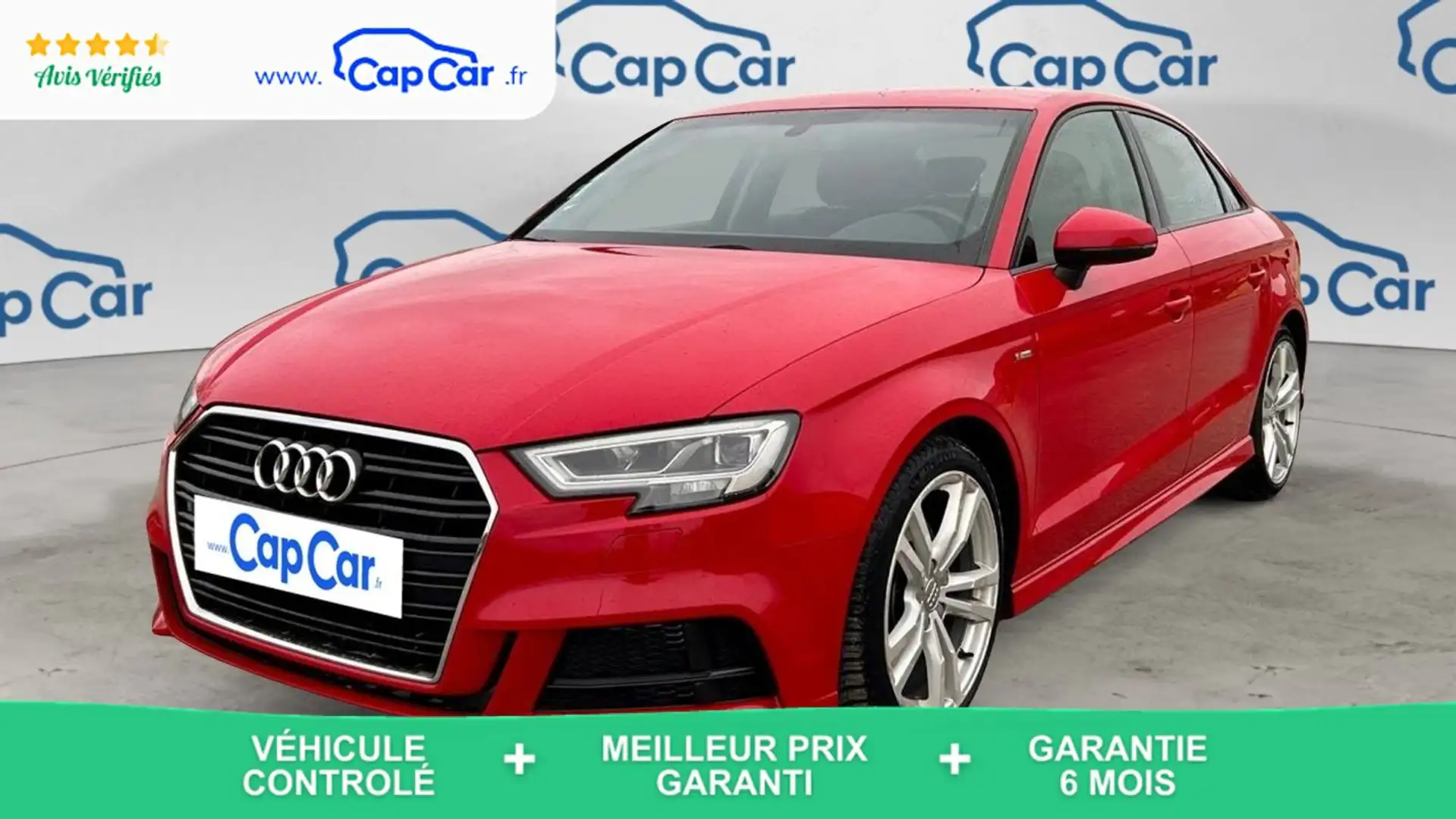 Audi A3 Limousine (2) 2.0 TFSI 190 S-Tronic 7 S line - Automatique Rouge - 1