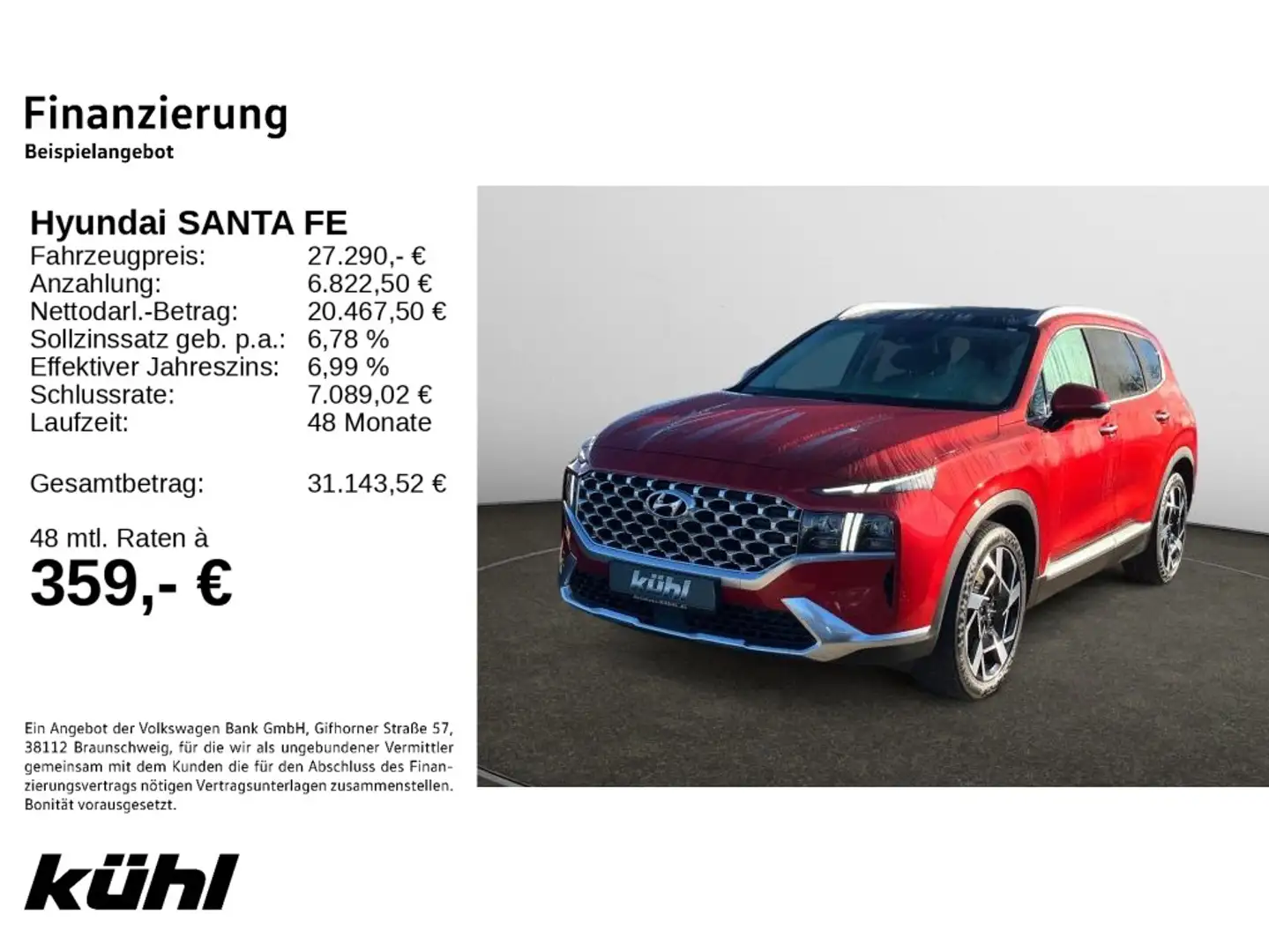 Hyundai SANTA FE Santa Fe 2.2 CRDI 4WD Prime Navi,AHK,HUD Rot - 2