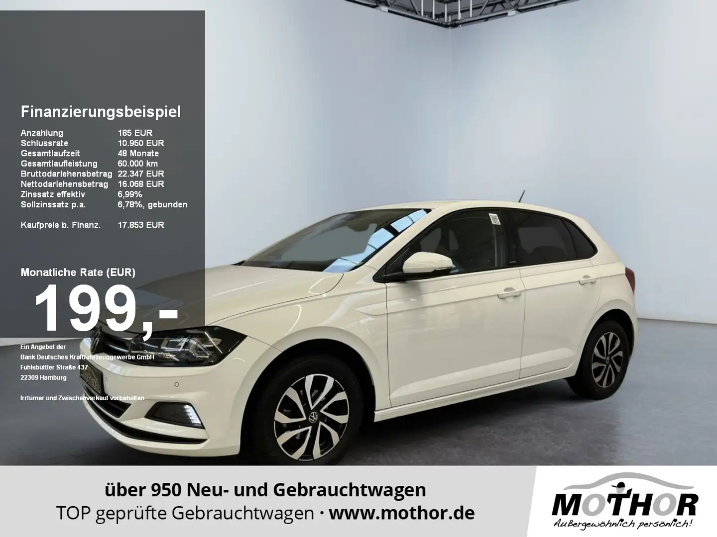 Volkswagen Polo VI Active 1.0 TSI DSG Bluetooth Touchscreen Weiß - 1