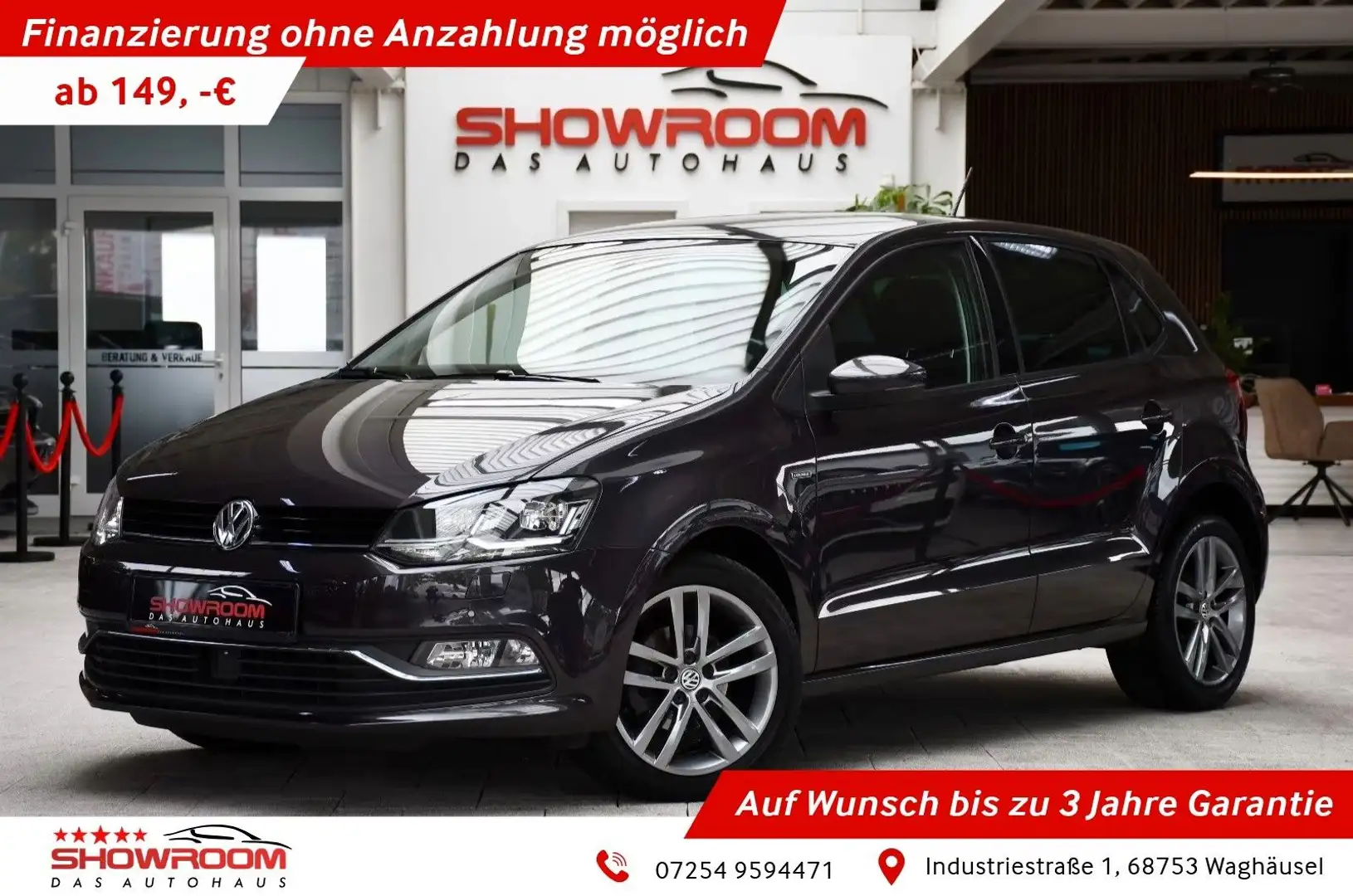 Volkswagen Polo V Lounge DSG ACC Navi Shz BMT 1.Hand Gris - 1