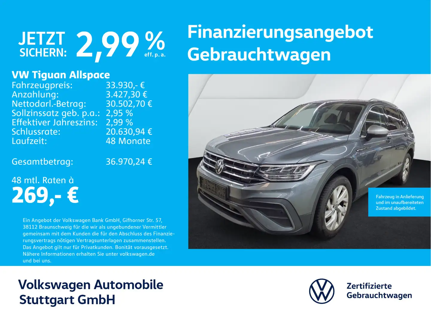 Volkswagen Tiguan Allspace Life 2.0 TDI DSG 7-Sitze Kamera Grau - 1