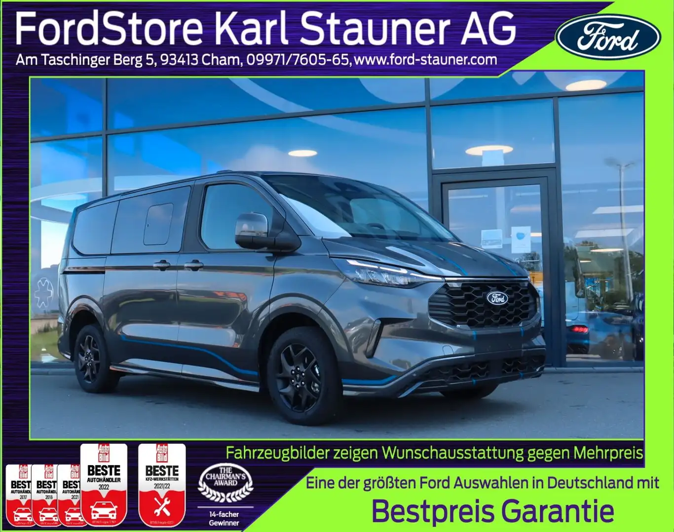 Ford Tourneo Custom Sport 2.0 320 L1 3,99% FIN mgl.* Weiß - 1