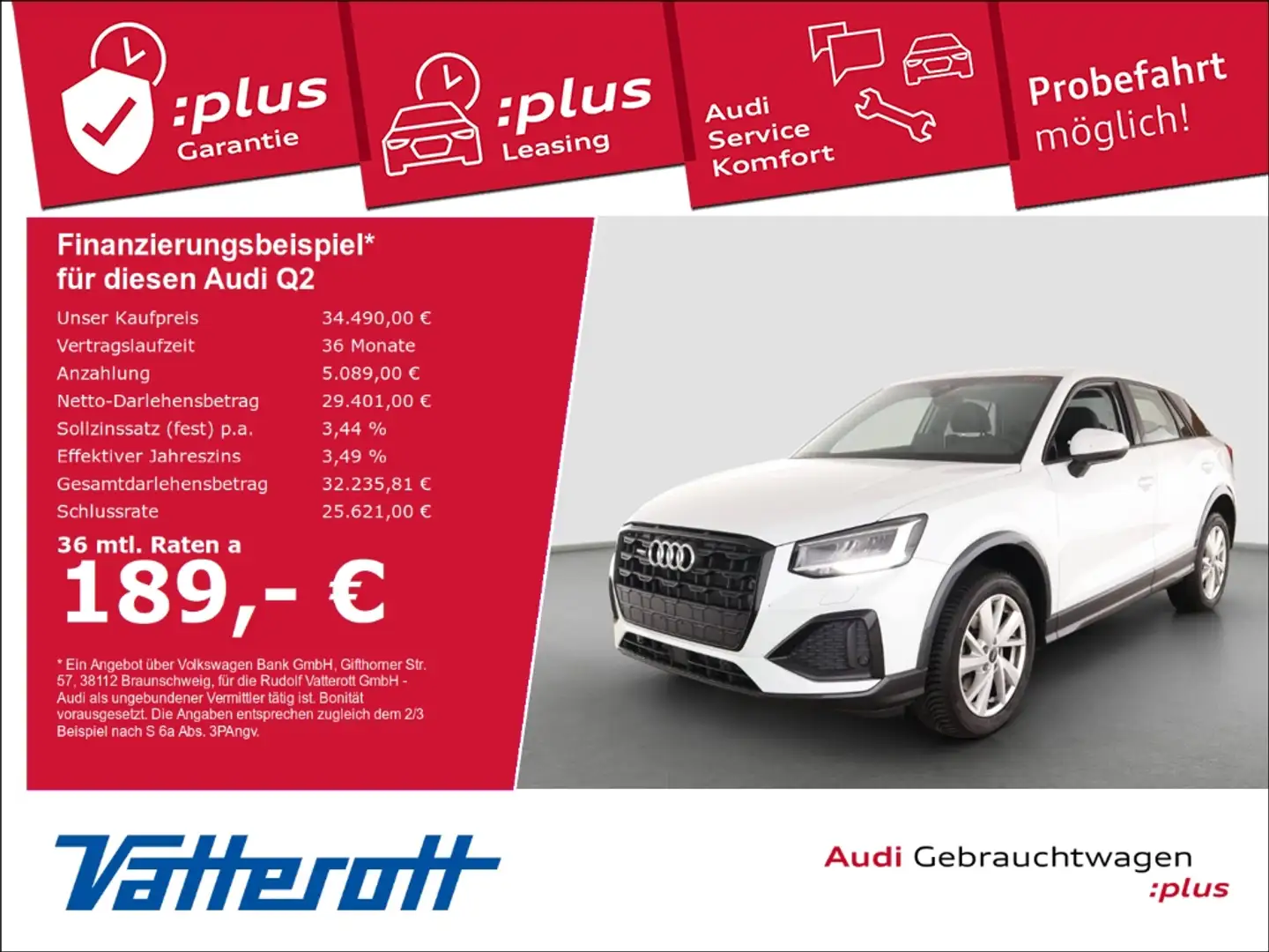 Audi Q2 40 TFSI quattro advanced Leder Navi ACC CarPlay Weiß - 1