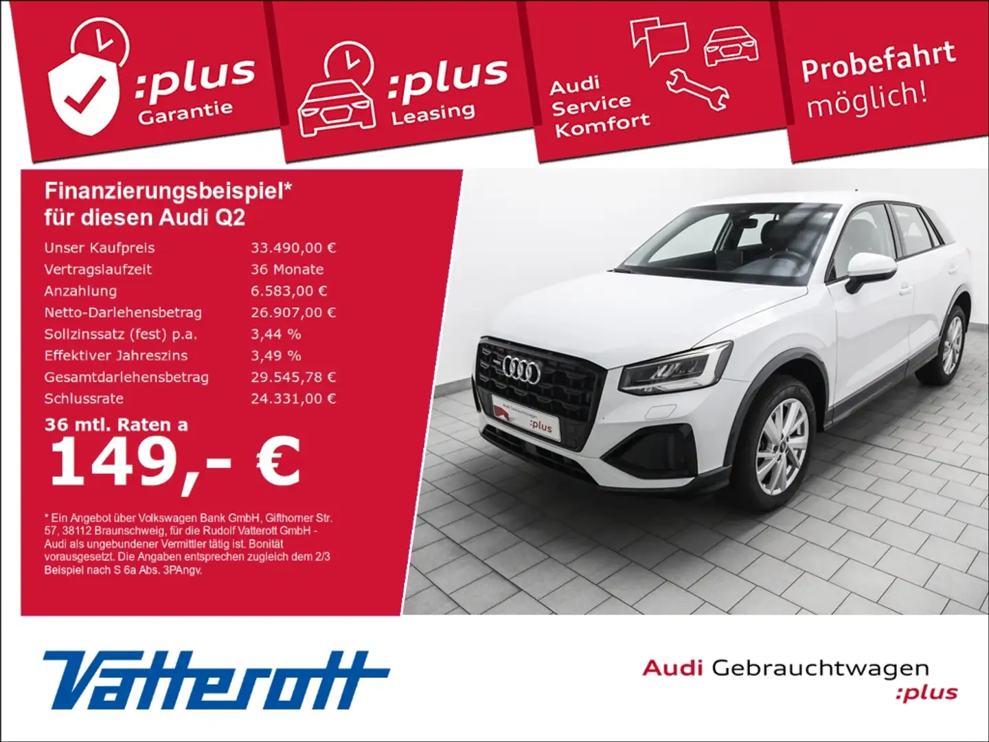 Audi Q2 40 TFSI quattro advanced Leder Navi ACC CarPlay Weiß - 1