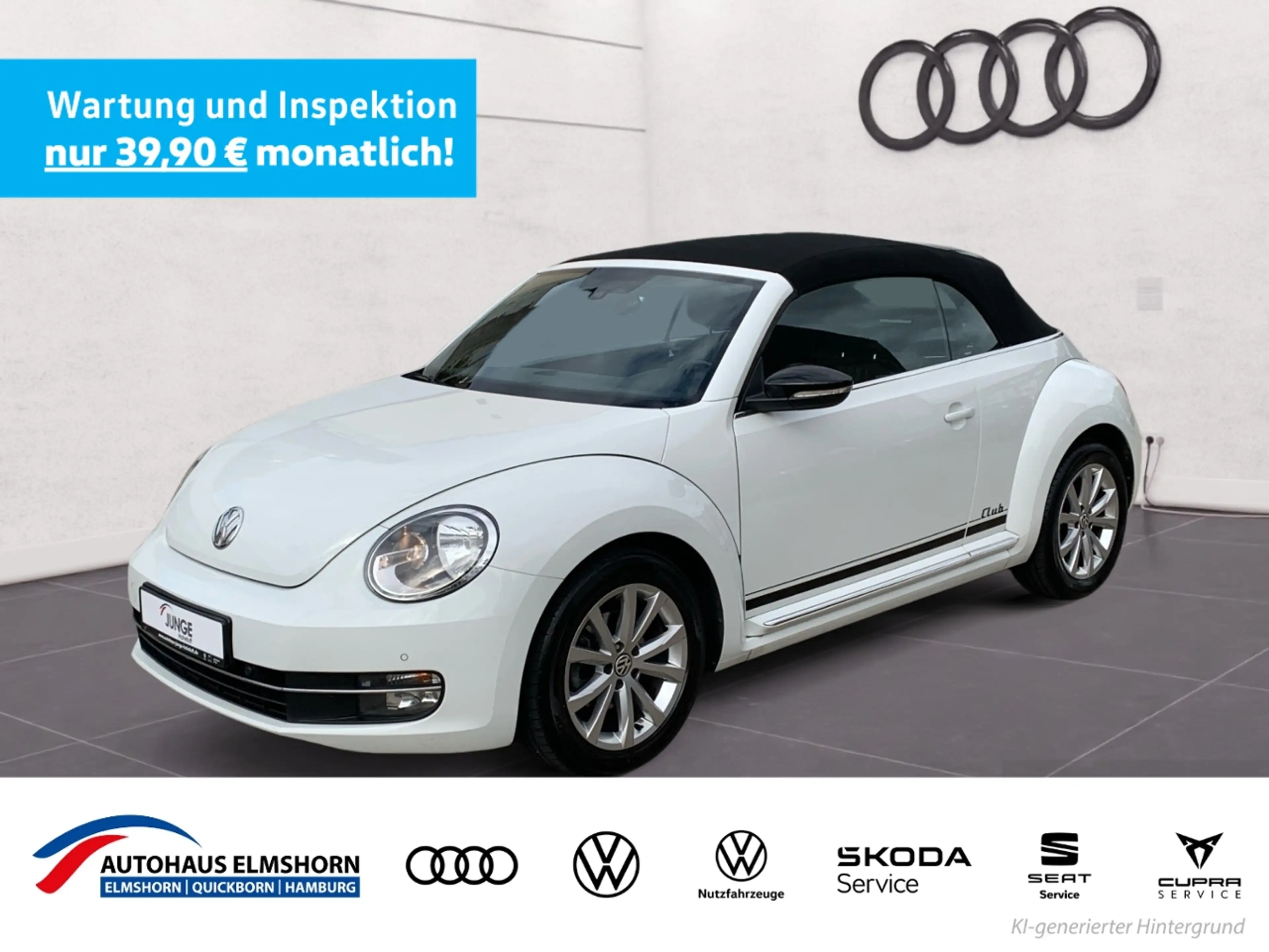 Volkswagen Beetle Cabrio. Club 2.0 TDI DSG NAV PDC 17" GRA SHZ