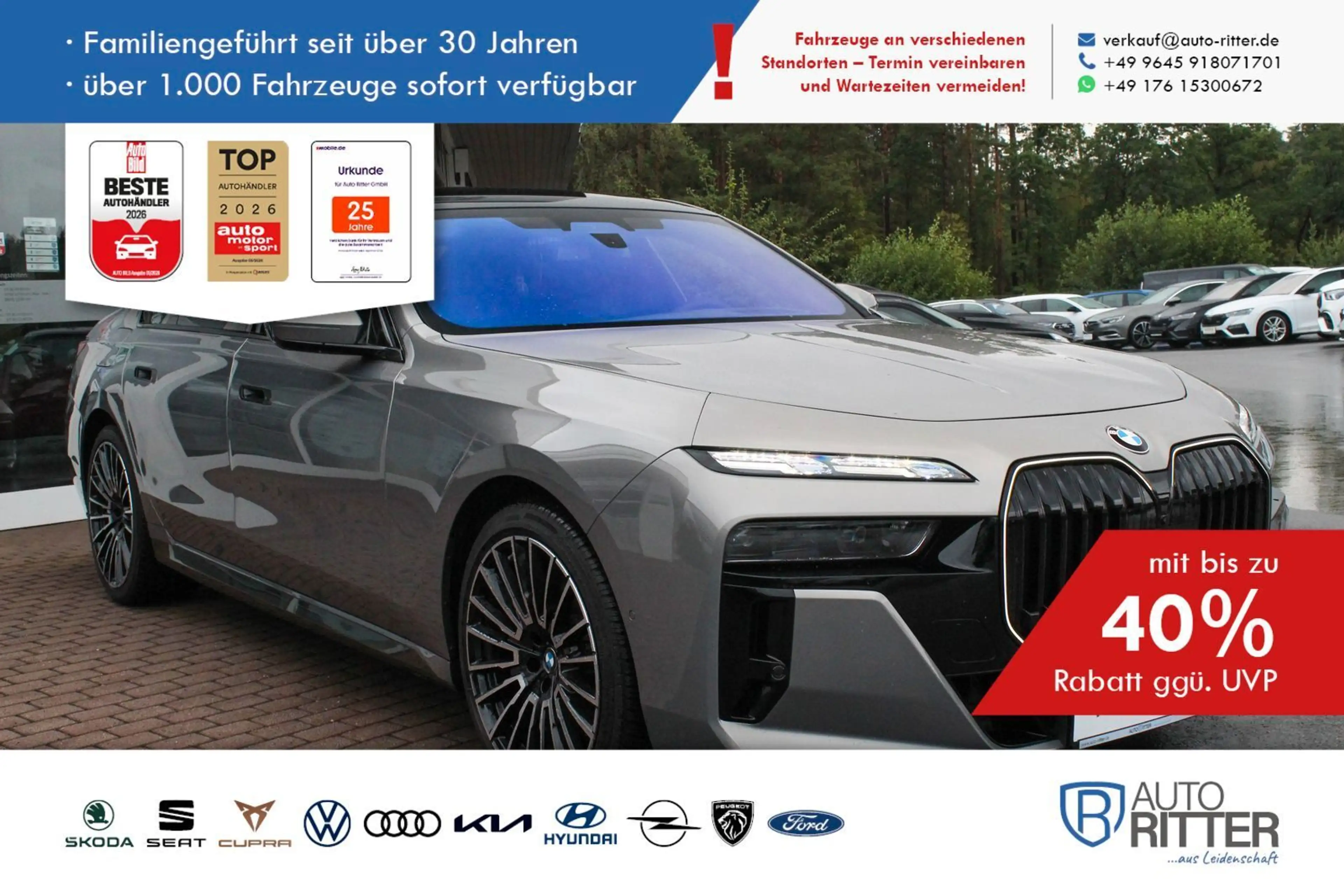 BMW 740 M Sport Pano+CarPlay+Iconic Glow+B&W Sound