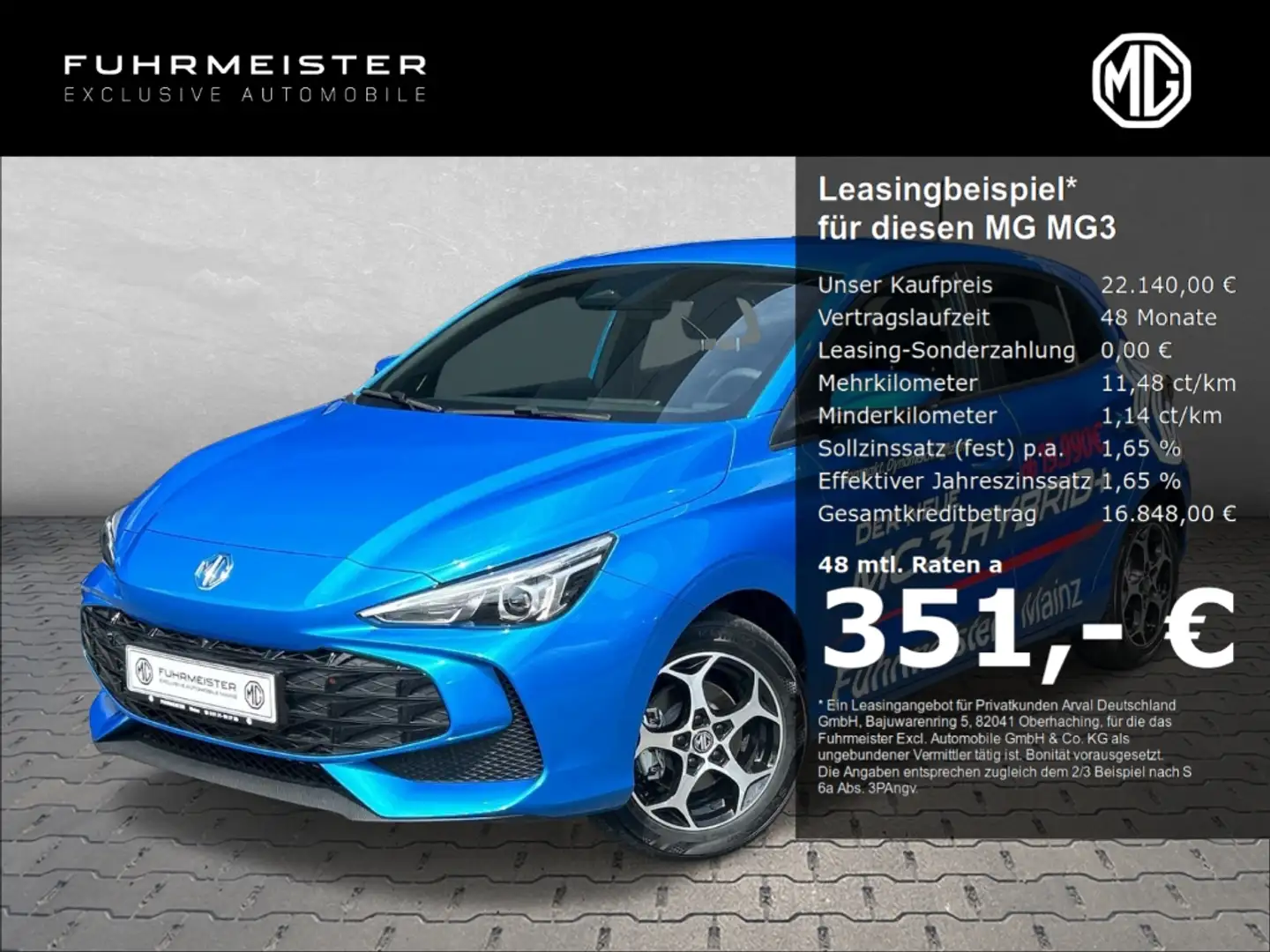 MG MG3 HEV Comfort 1.5 Liter-Hybrid 16 '' Leichtmetallfel Blau - 1