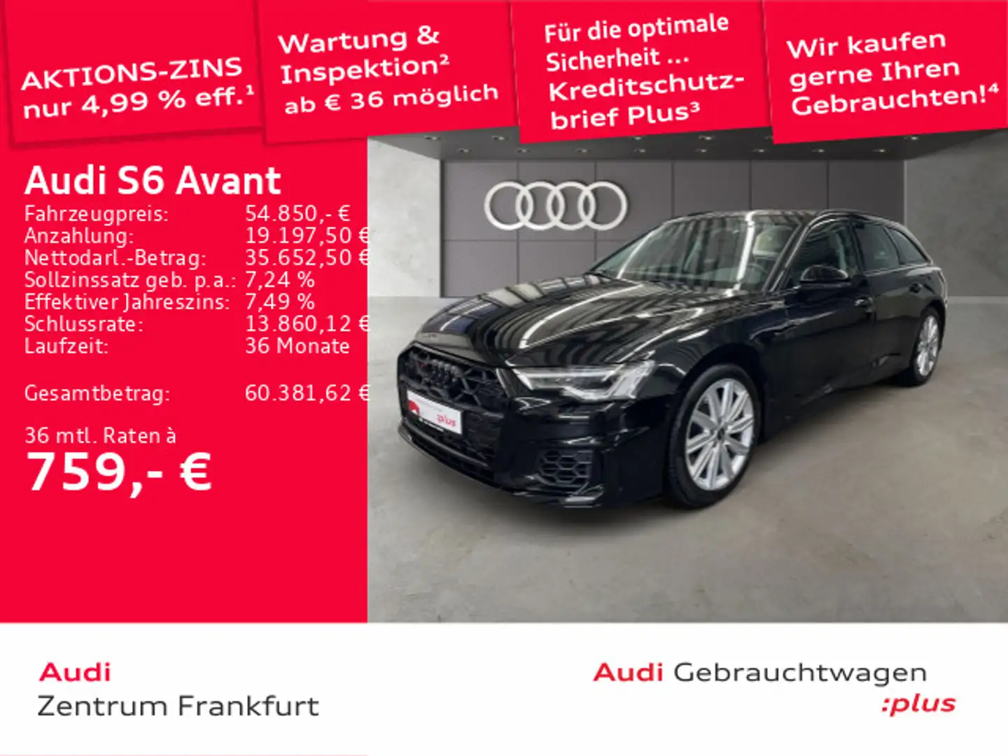 Audi S6 TDI tiptronic LED Luft B&O Leder Schwarz - 1