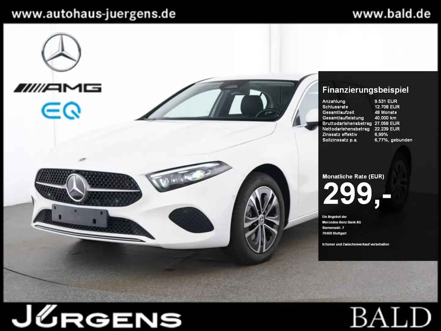 Mercedes-Benz A 250 e Progressive/Multibeam/Cam/AHK/Winter/17" Weiß - 1