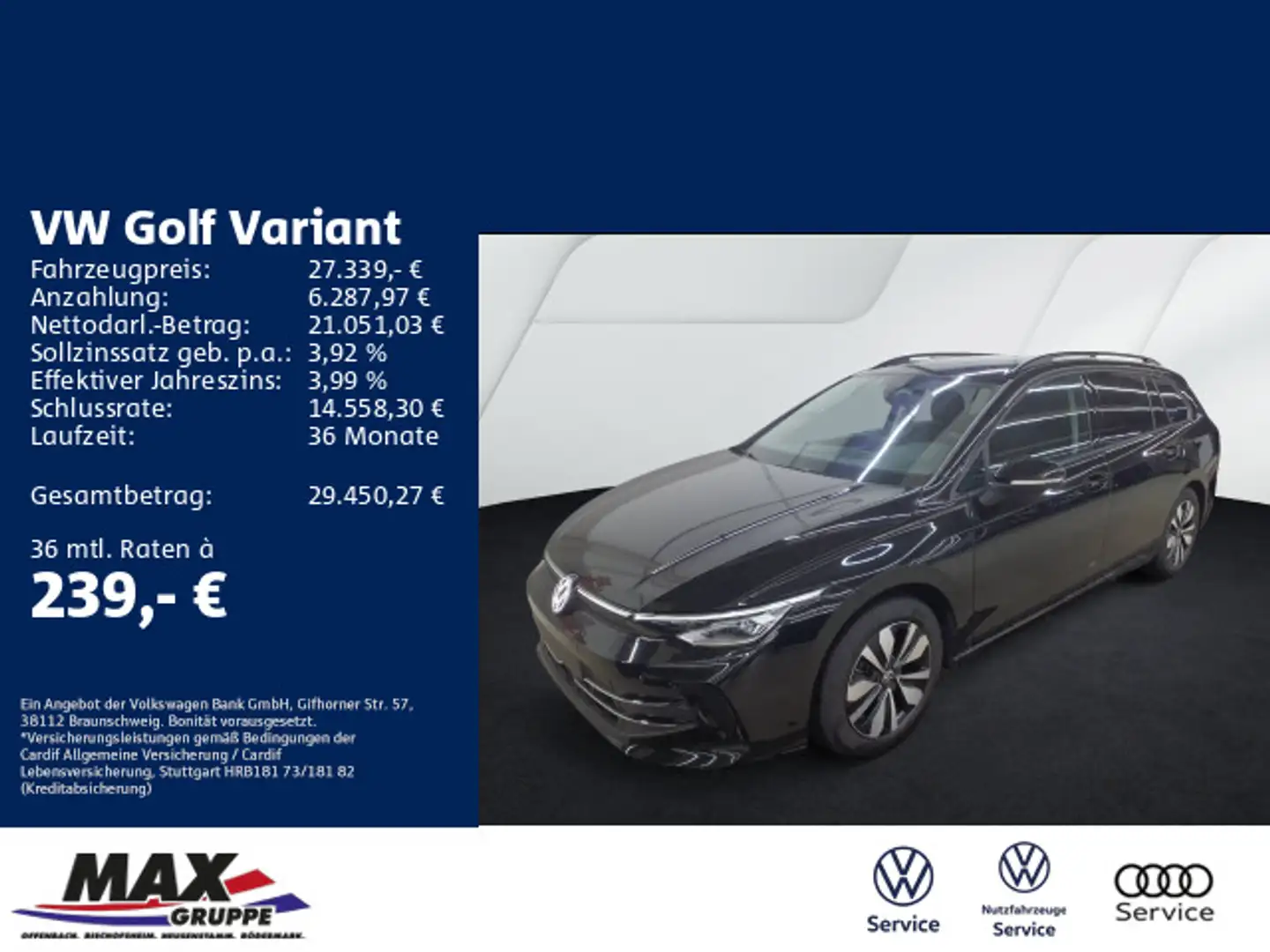 Volkswagen Golf Variant Golf VIII Variant 1.5eTSI DSG AHK+LED+KAMERA+ACC Schwarz - 1