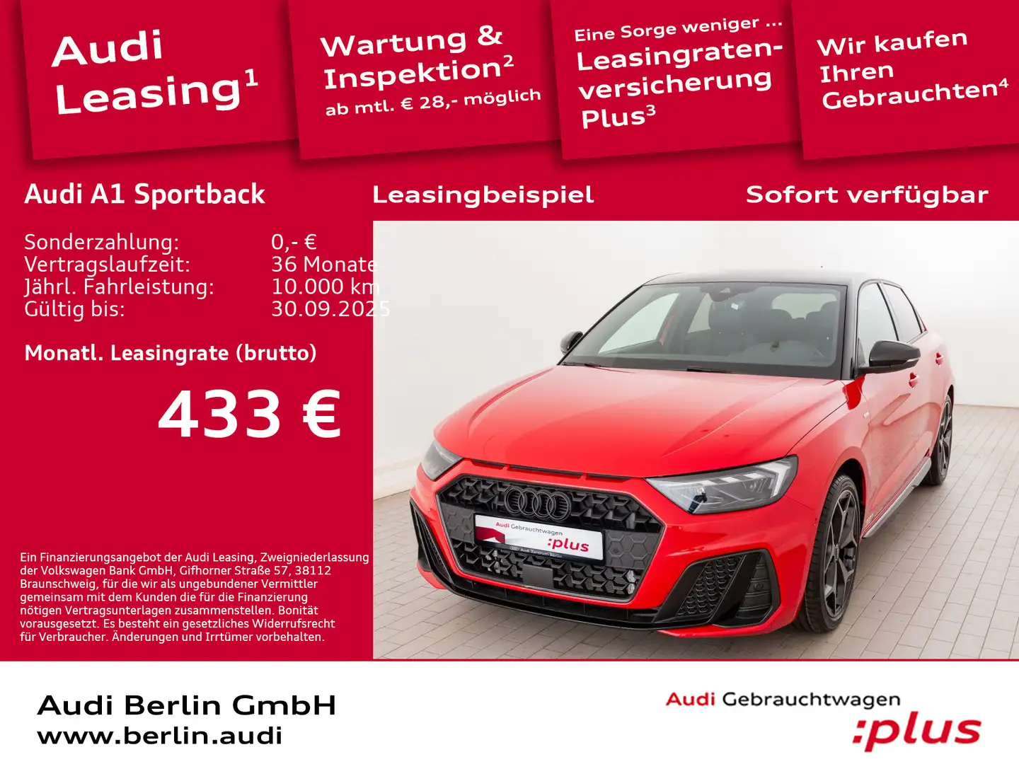 Audi A1 S line 30 TFSI S tronic Rot - 1