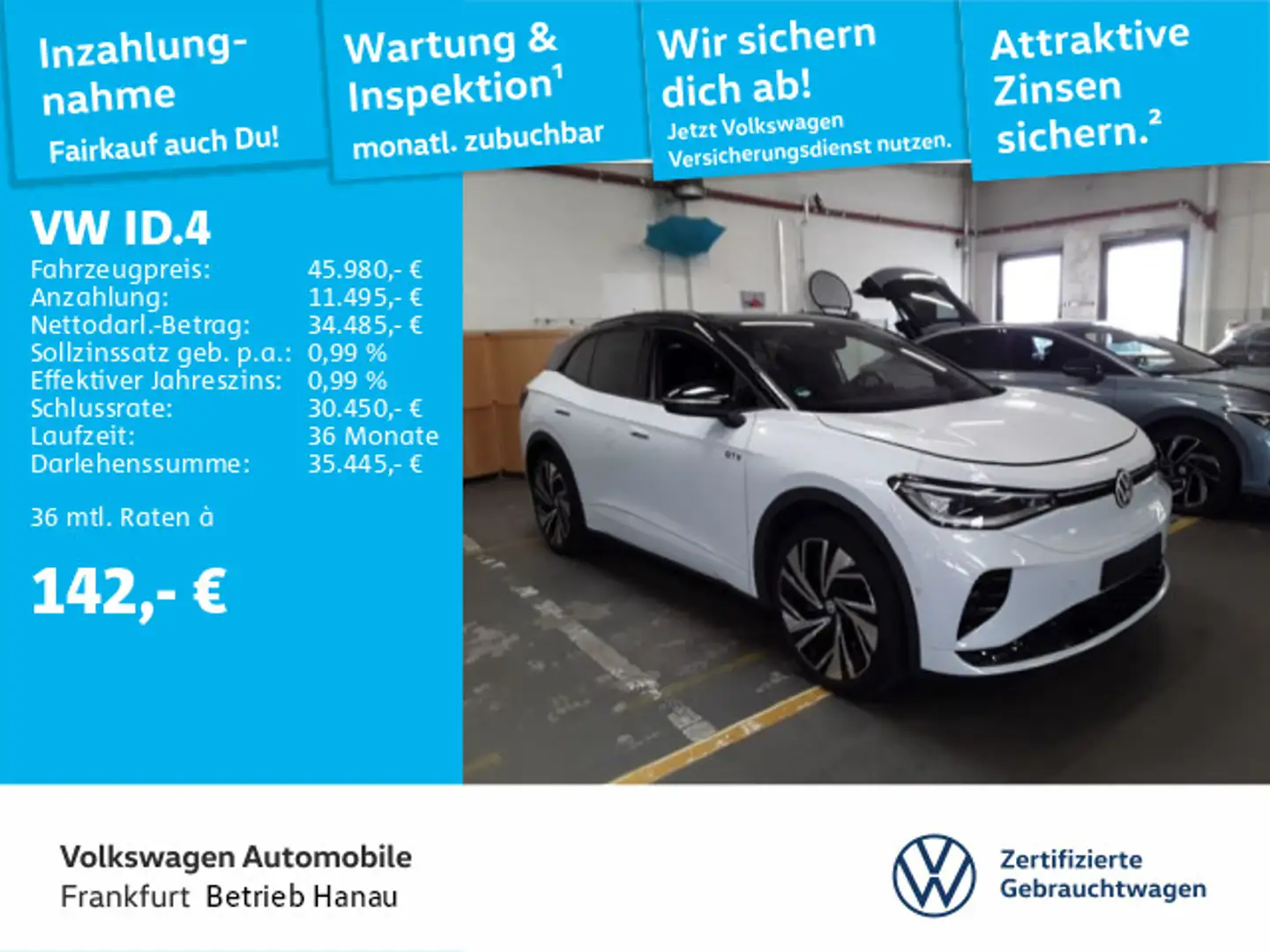 Volkswagen ID.4 GTX 4Motion Navi AHK IQ.LIGHT - LED-Matrix- Weiß - 1