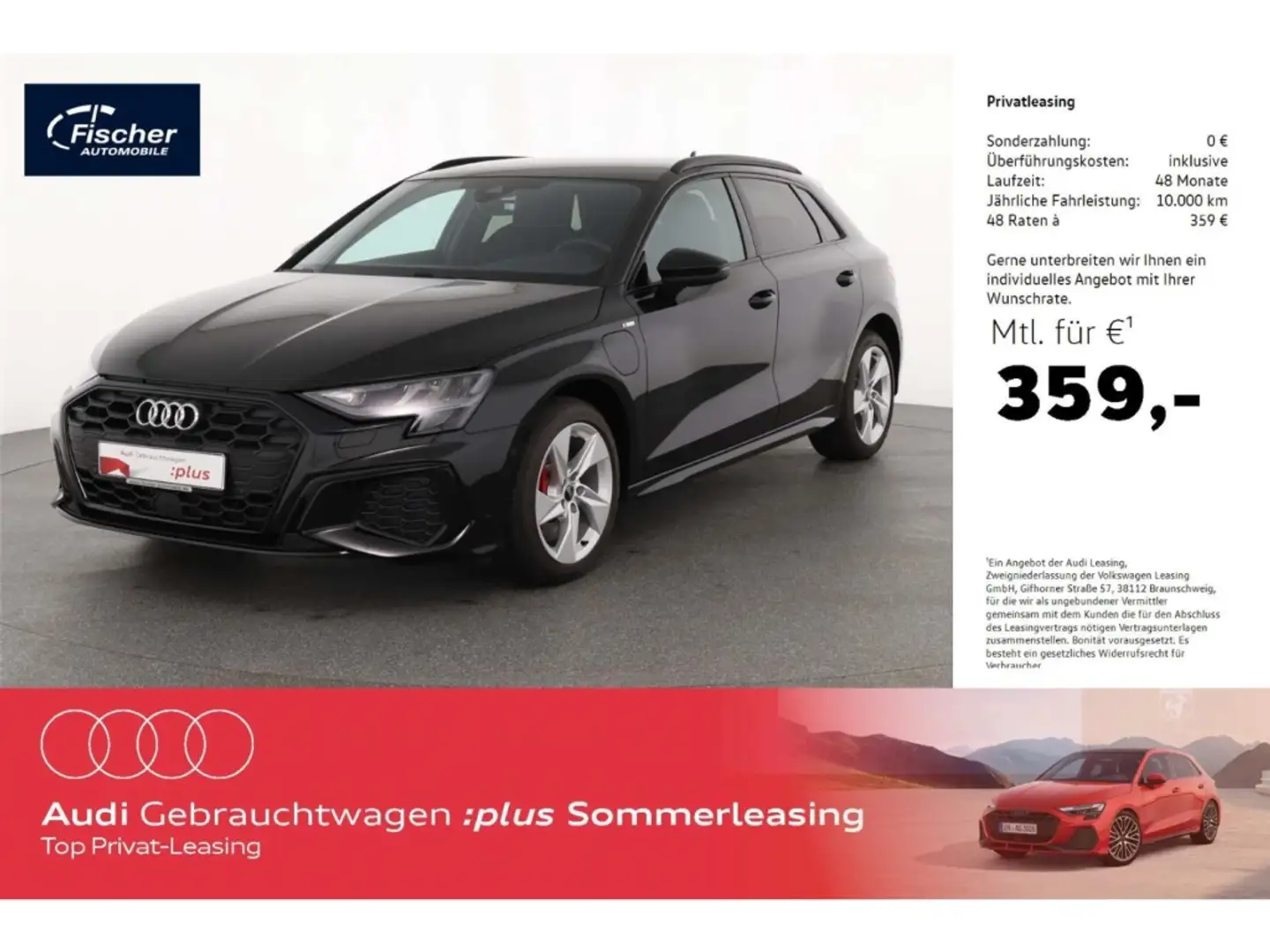 Audi A3 Sportback 45 TFSI e S line NAV/SH/Virt+/ACC Schwarz - 1