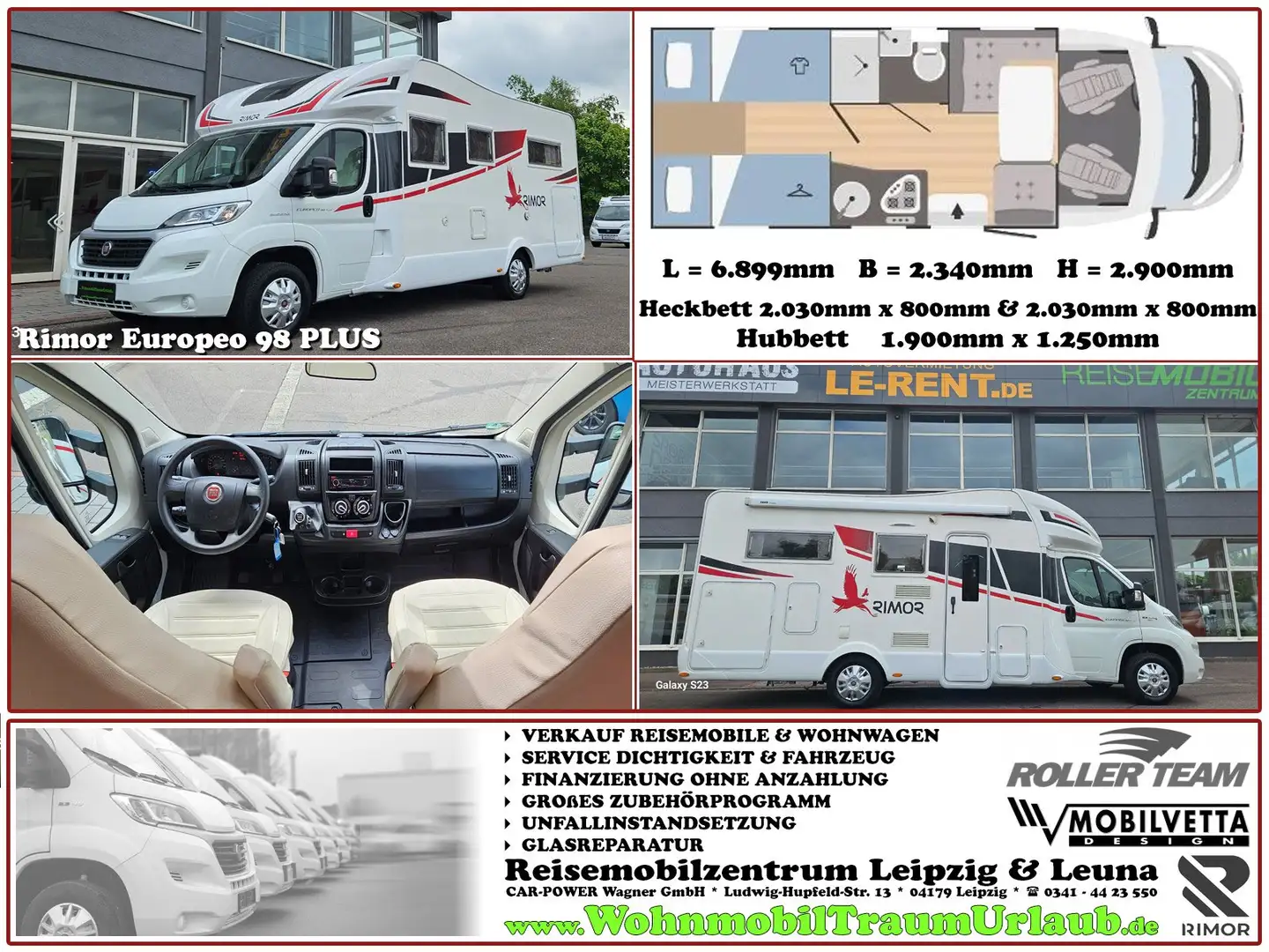 Rimor Europeo 98 *4 Schlafplätze*131PS*Klima*unter 7M Bianco - 1