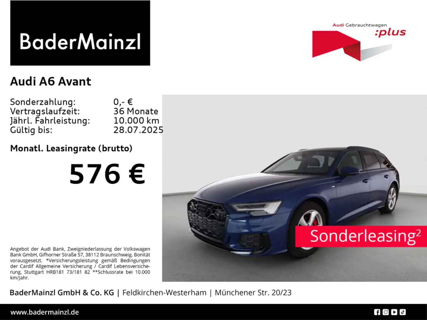 Audi A6 55 TFSIe quattro S line AHK Pano HUD Blau - 1