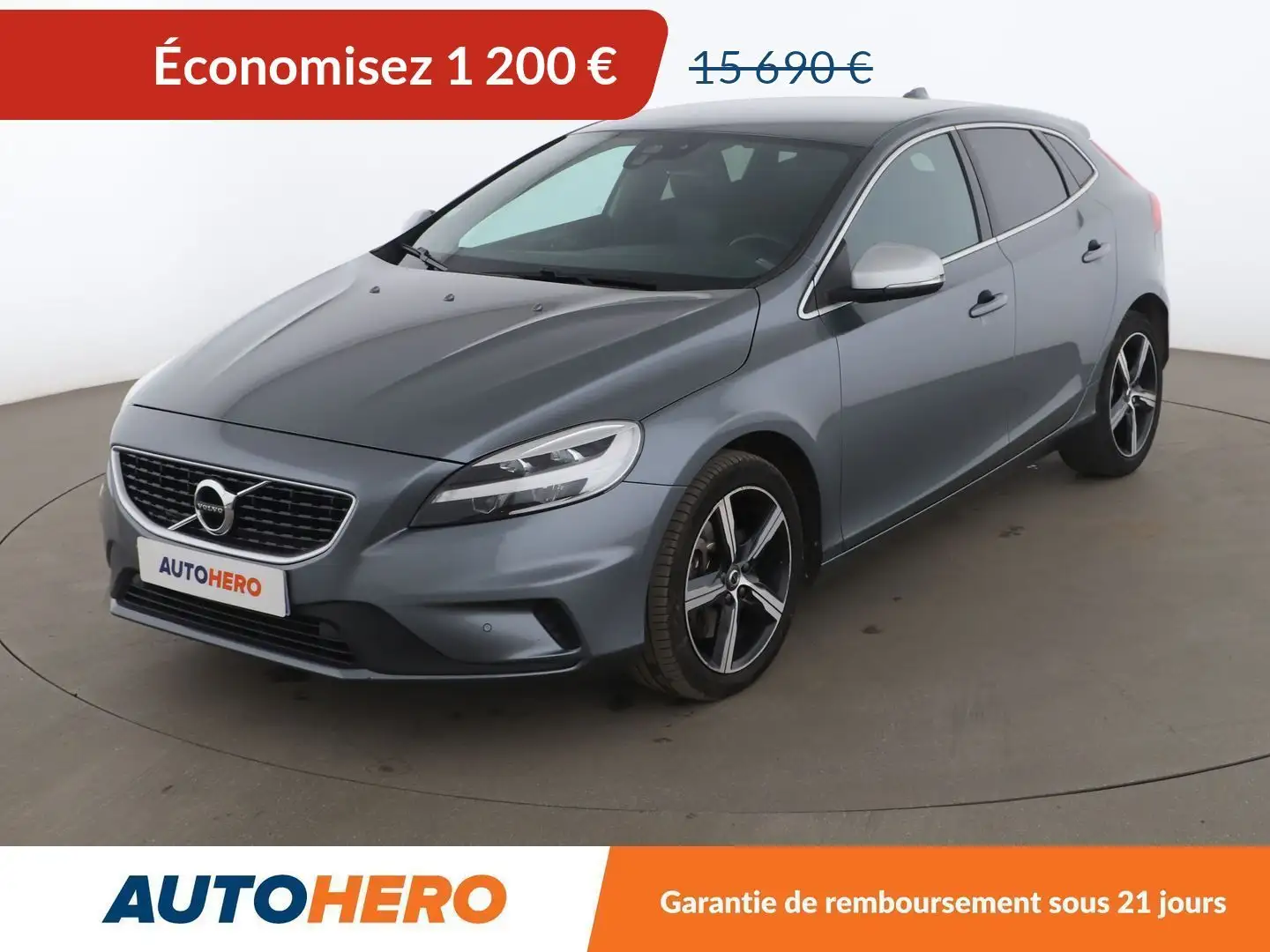 Volvo V40 1.5 T2 R-Design Geartronic 6 Gris - 1