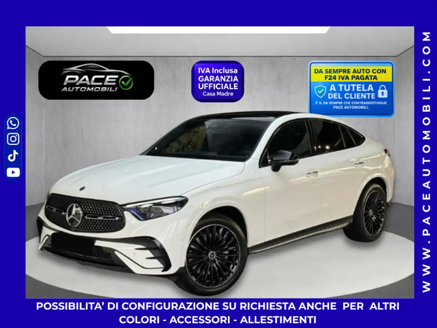 Mercedes-Benz GLC 220 4 M AMG PREMIUM NIGHT BLACK PACK TETTO 20 PEDANE Bianco - 1