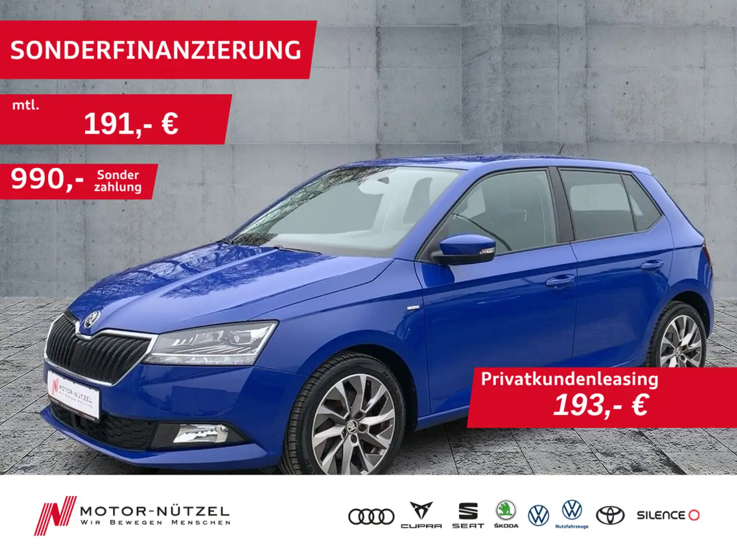 Skoda Fabia 1.0 TSI DSG CLEVER NAV+APP+SHZ+GRA+PDC+16" Blau - 1