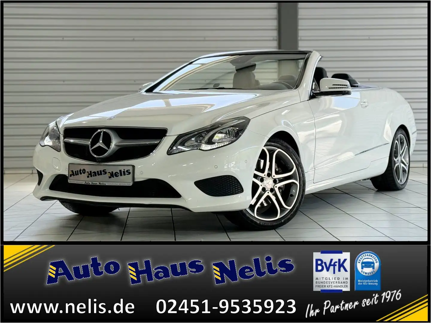 Mercedes-Benz E 250 CGI Cabrio Comand Airscarf 360° Leder LED White - 1