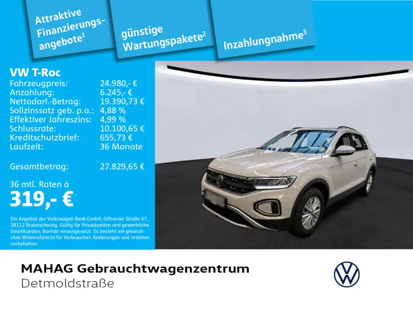 Volkswagen T-Roc T-ROC 1.5 TSI Life AHK LED ParkAssist AppConnect Grau - 1