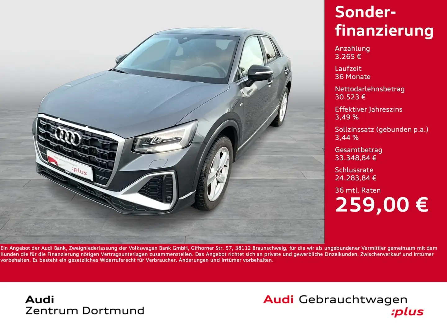 Audi Q2 35 S LINE AHK CAM E-KLAPPE NAVI+ LM17 SITZHZ. Grau - 1