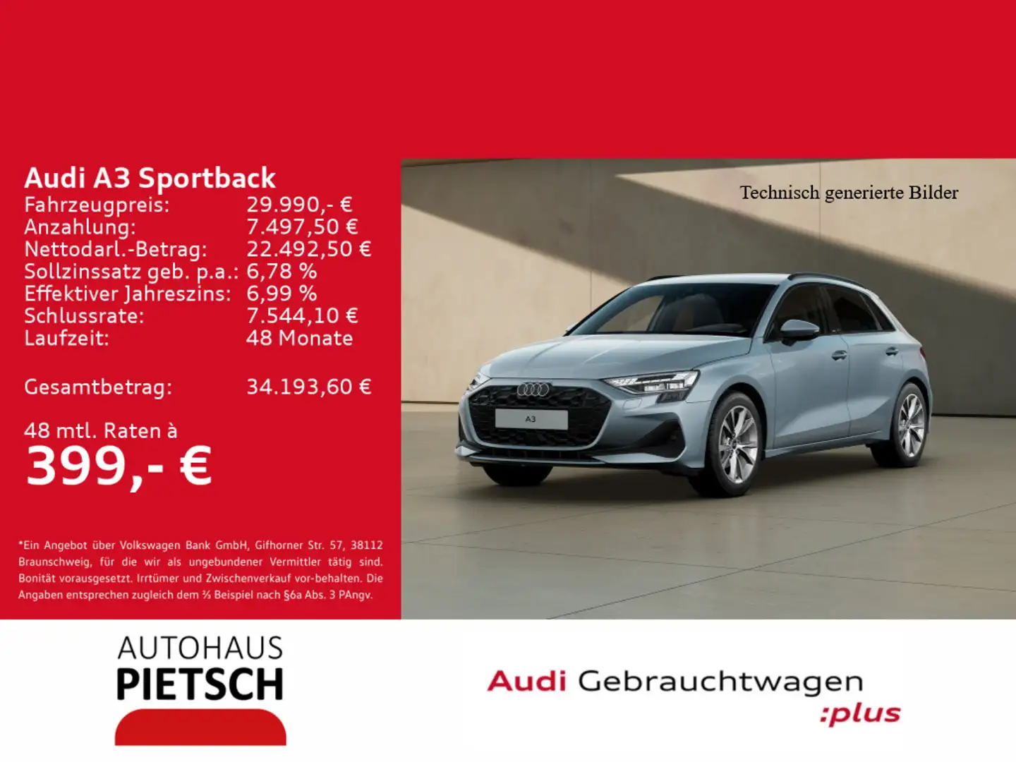 Audi A3 30 TFSI S tronic AHK SONOS ACC Navi Grau - 1