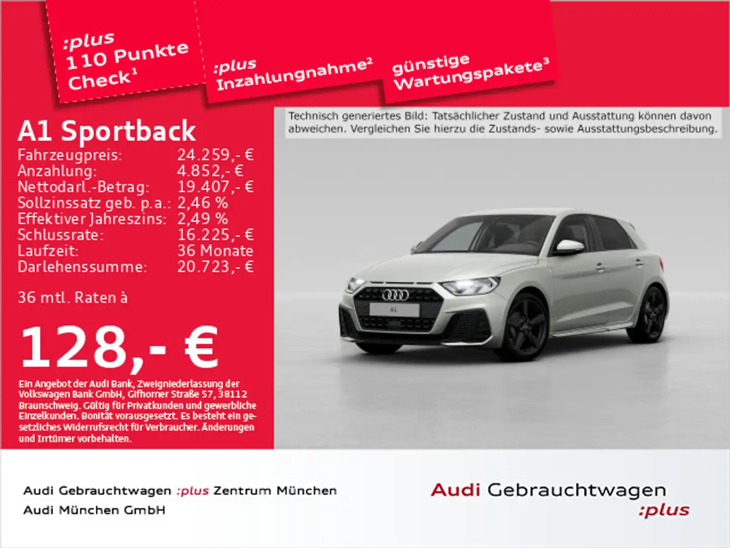 Audi A1 25 TFSI S tronic S line PDC+/SitzHz Silber - 1