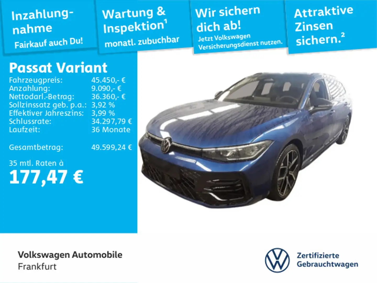Volkswagen Passat Variant 1.5 TSI DSG eHybrid Navi IQ.Light Blau - 1