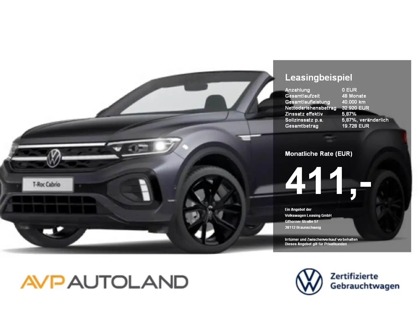 Volkswagen T-Roc Cabriolet 1.5 TSI DSG R-Line BLACK STYLE Gris - 1