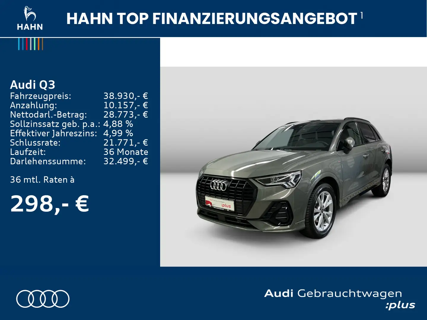 Audi Q3 35 TFSI S line AHK Virtual Rückf Carplay LED Grau - 2