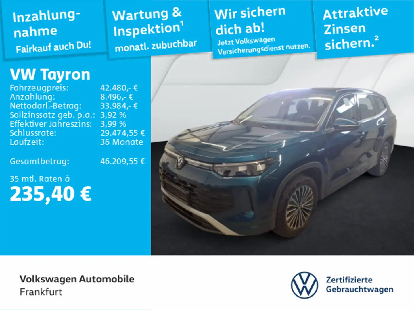 Volkswagen Tayron 2.0 TDI Life 4Motion Navi AHK IQ.LIGHT - Blau - 1