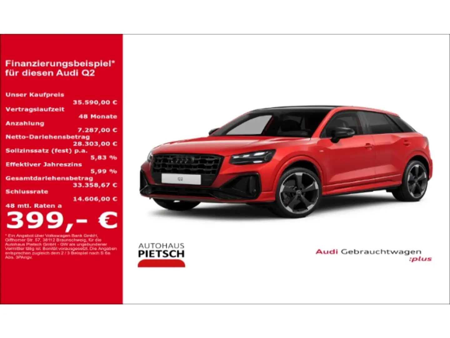 Audi Q2 35 TFSI S line ACC Pano Matrix AHK digiCockpit Rot - 1