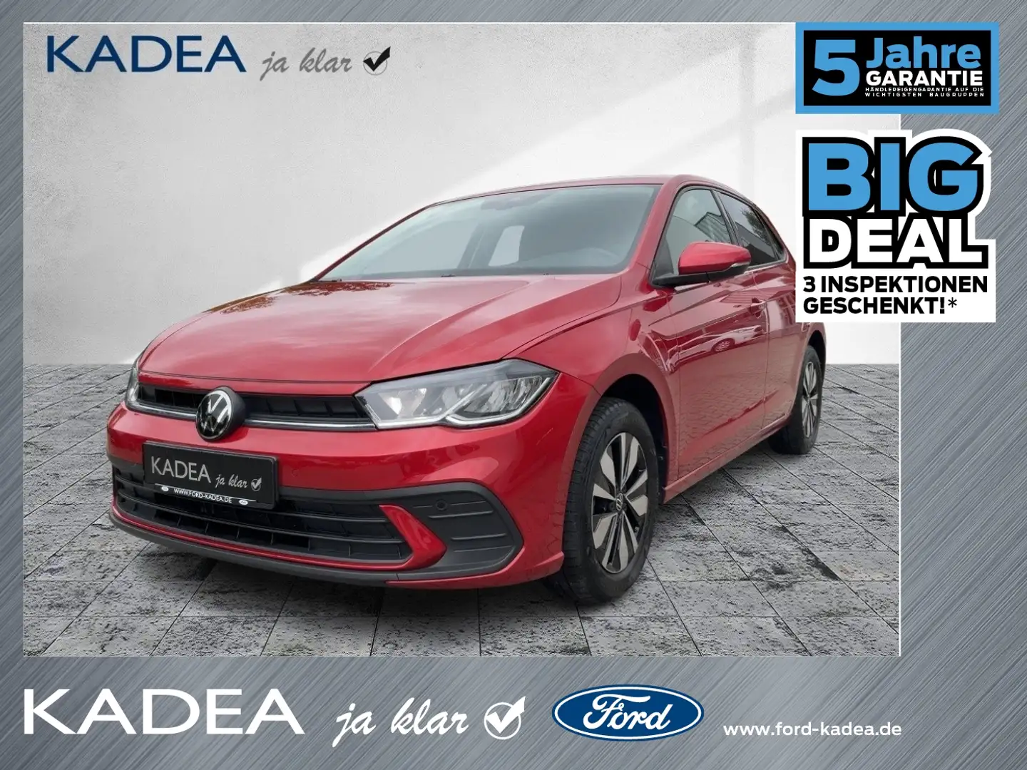 Volkswagen Polo VI 1.0 TSI Move LED+Navi+SHZ+2xKlima+KlimaA Rouge - 1