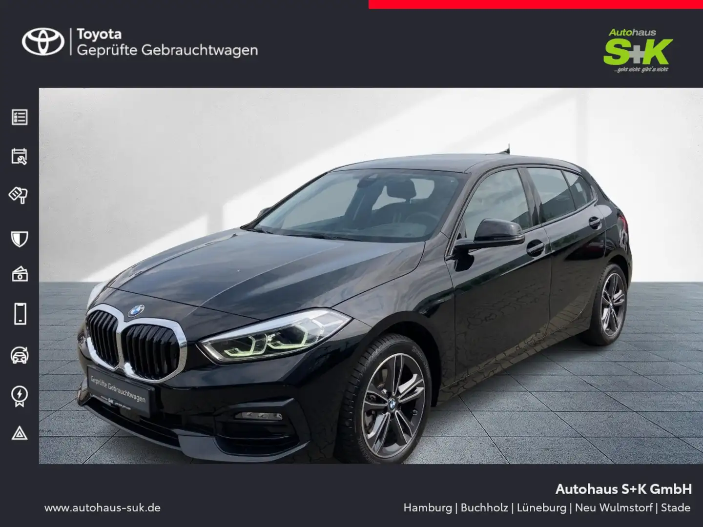 BMW 118 i Sport Line Steptronic*8-fach bereift*NAVI* Schwarz - 1