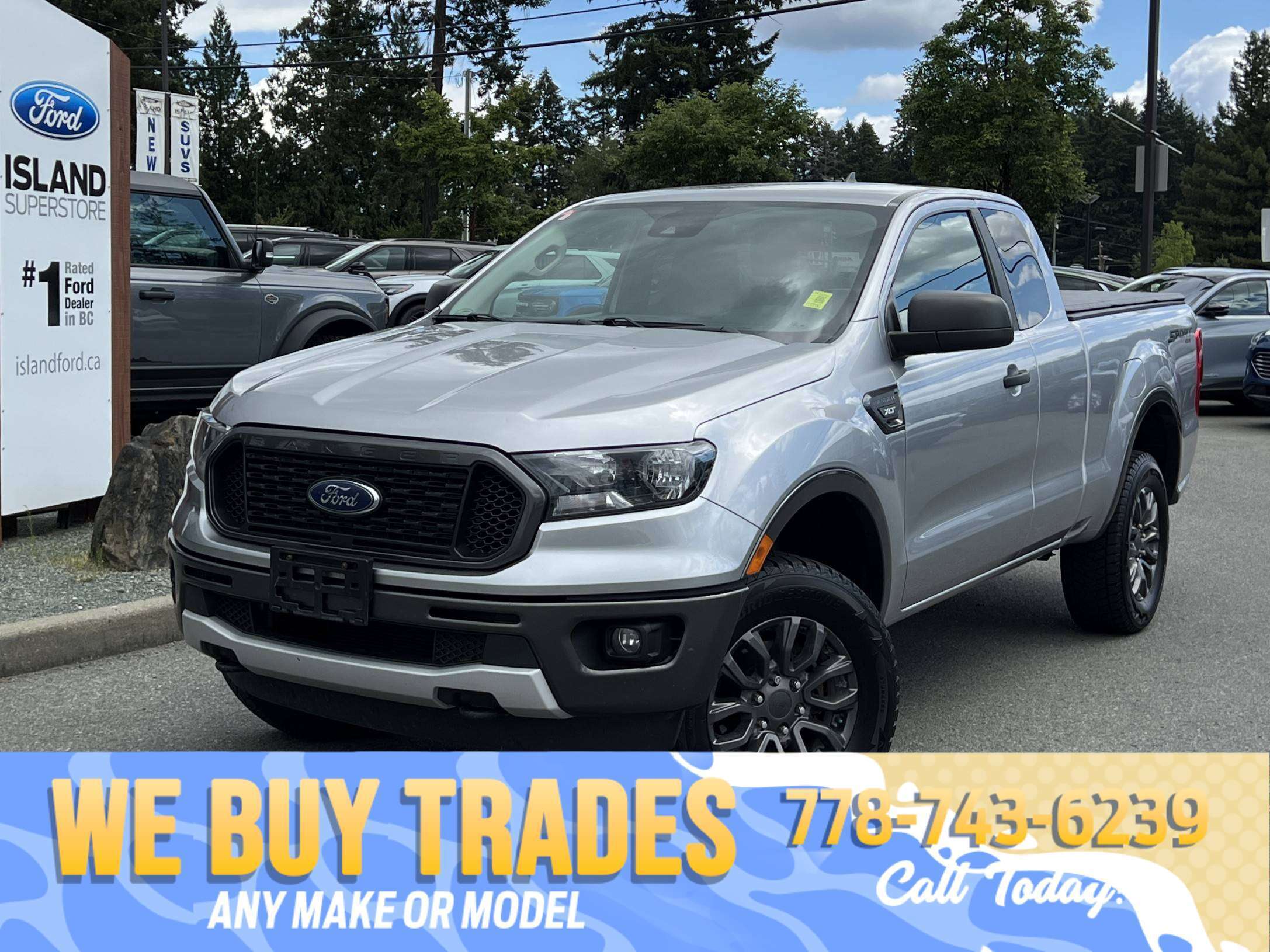 Silver 2020 Ford Ranger Pickup Truck Four-Wheel Drive Automatic