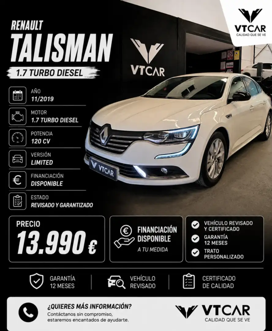Renault Talisman dCi Blue Business 88kW Blanco - 1