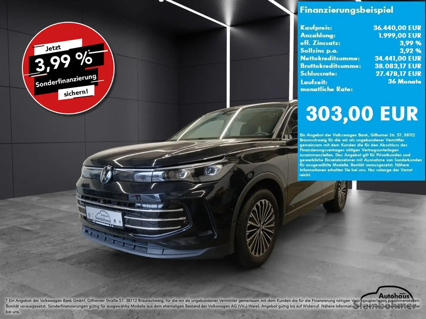 Volkswagen Tiguan Elegance 1.5eTSI DSG IQ.Light NAV AHK ACC Noir - 1