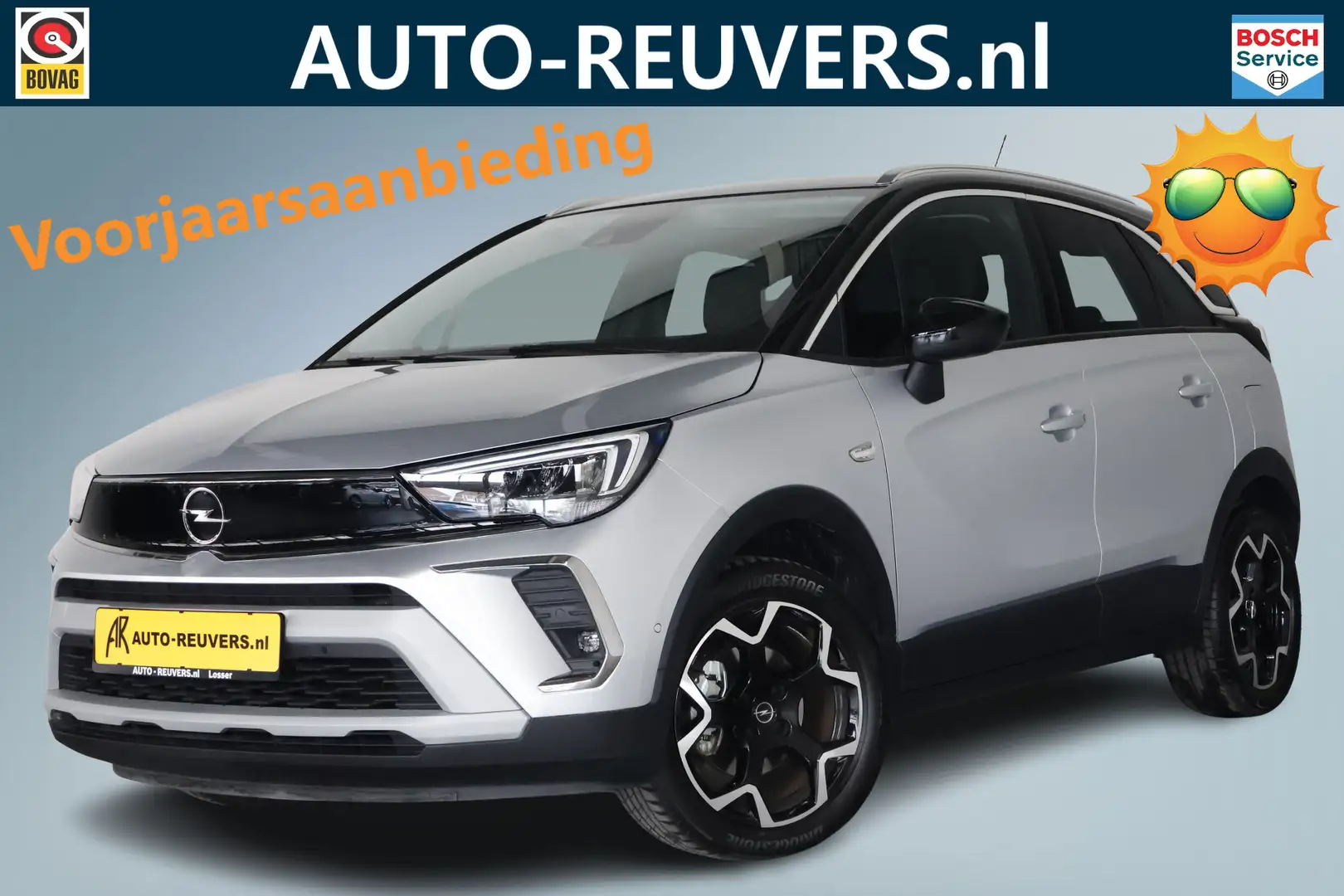 Opel Crossland 1.2 Turbo Elegance / LED / Navi / CarPlay / Leder Zilver - 1