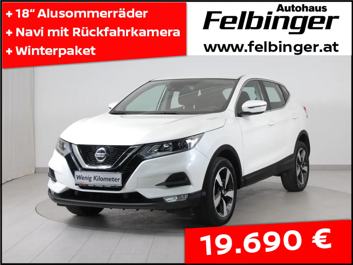 Nissan Qashqai Acenta 1.3 DIG-T *Navi, Winterpaket, 18" Alu" Weiß - 1