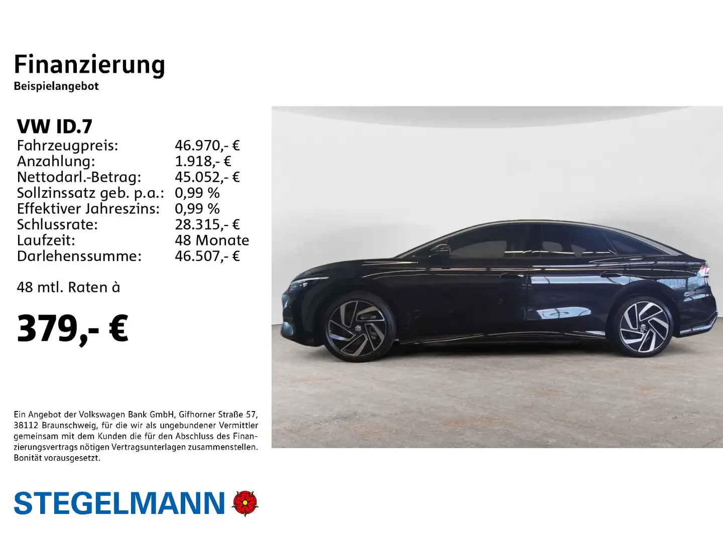 Volkswagen ID.7 Pro 210kW/77kWh **Matrix-LED*Kamera*Navi*+3 Schwarz - 2