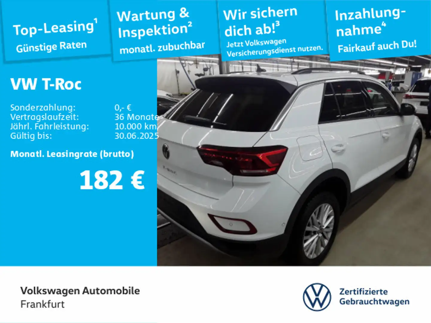 Volkswagen T-Roc 1.0 TSI Life Navi LED DAB+ FrontAssist Weiß - 1
