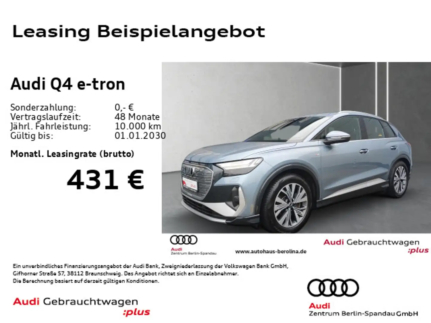 Audi Q4 e-tron 50 qu. S line *MATRIX*AR-HuD*NAV+*ACC* Bleu - 1