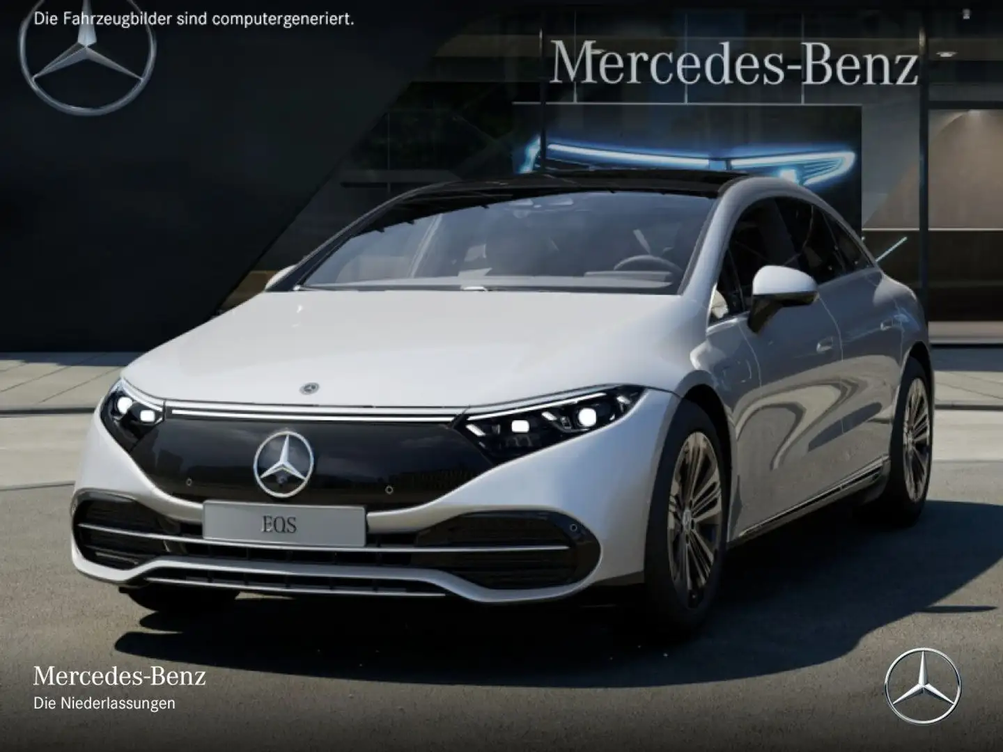 Mercedes-Benz EQS 450 Fahrass Fondent WideScreen Pano Burmester Zilver - 2