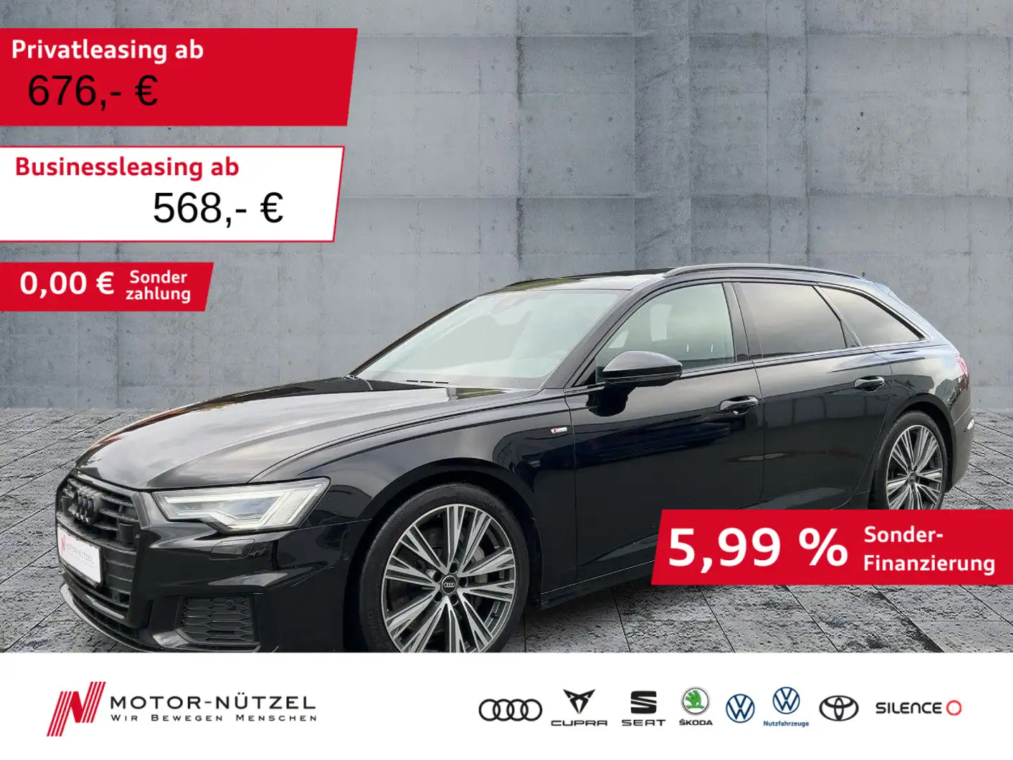 Audi A6 55 TFSI QU 2xS-LINE MATRIX+NAV+HuD+PANO Schwarz - 1